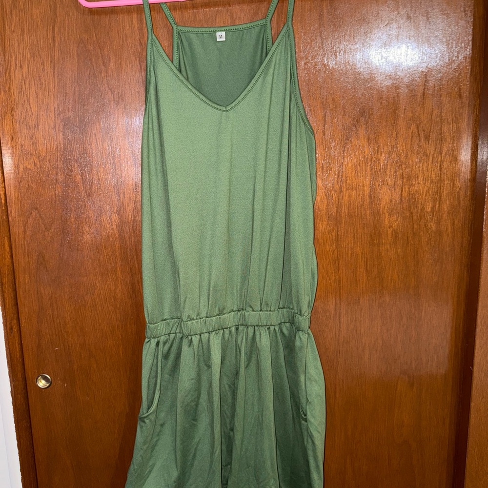 Green Sleeveless Romper
